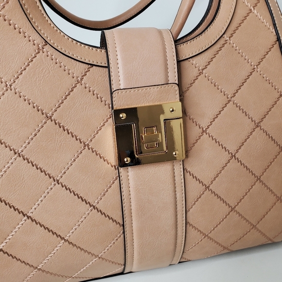 American Bee 3 piece Women Stylish Tan Leather Handbag Set - Picture 4 of 16